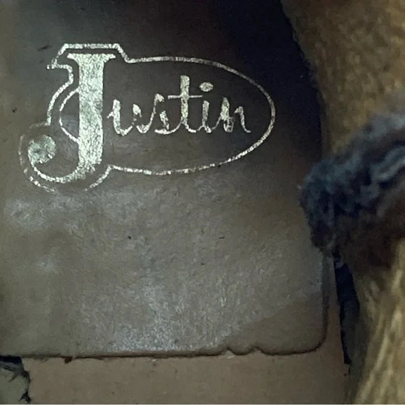 Justin Leather Western Cowboy Roper Boots Women’s 7.5 Brown Southwestern Rodeo - Picture 11 of 14